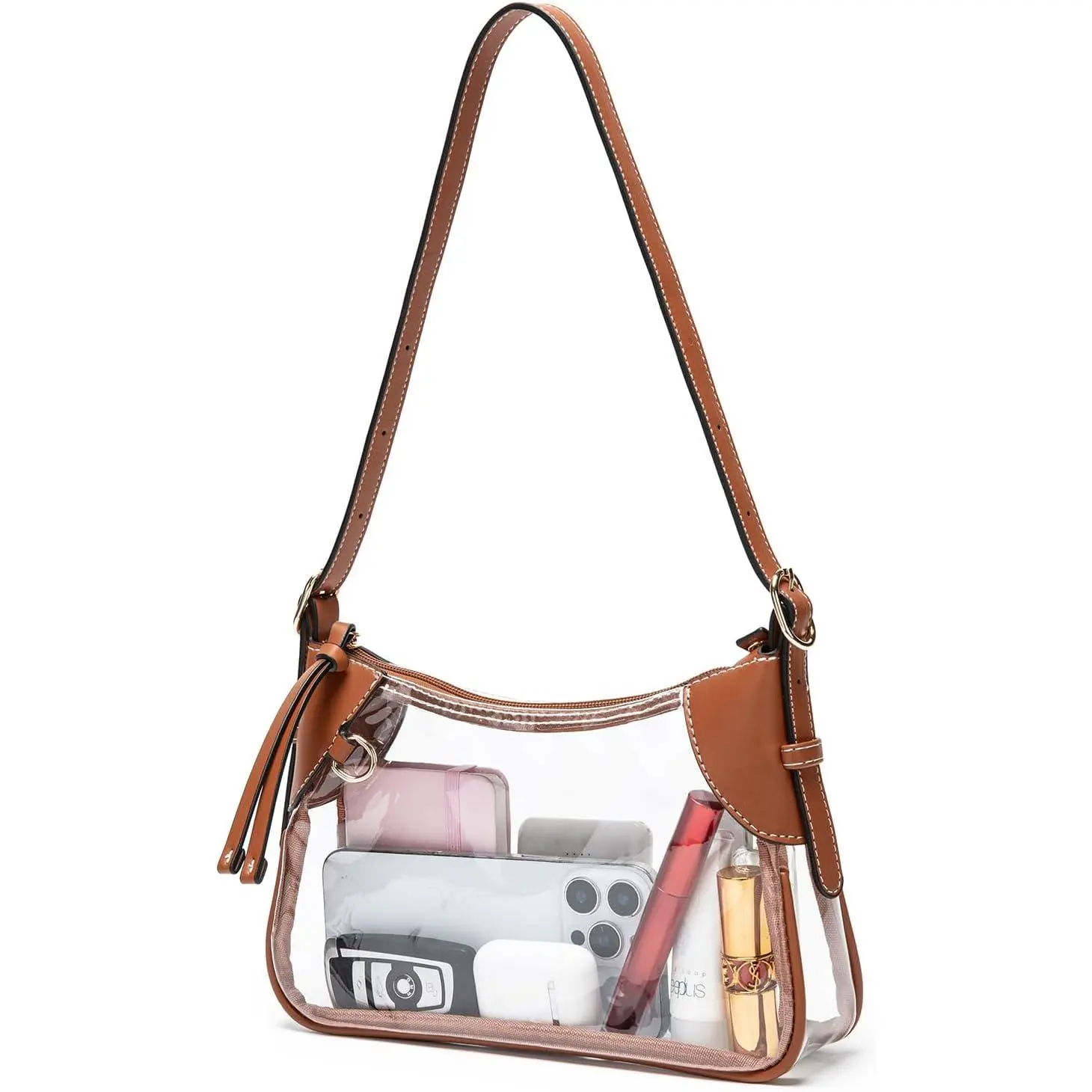 Women's Durable Modern Synthetic Interchangeable Crossbody Bag, Crossbody Purse - Cold Wash Compatible, Stadium Event & Concert Compliant Jelly-Bag