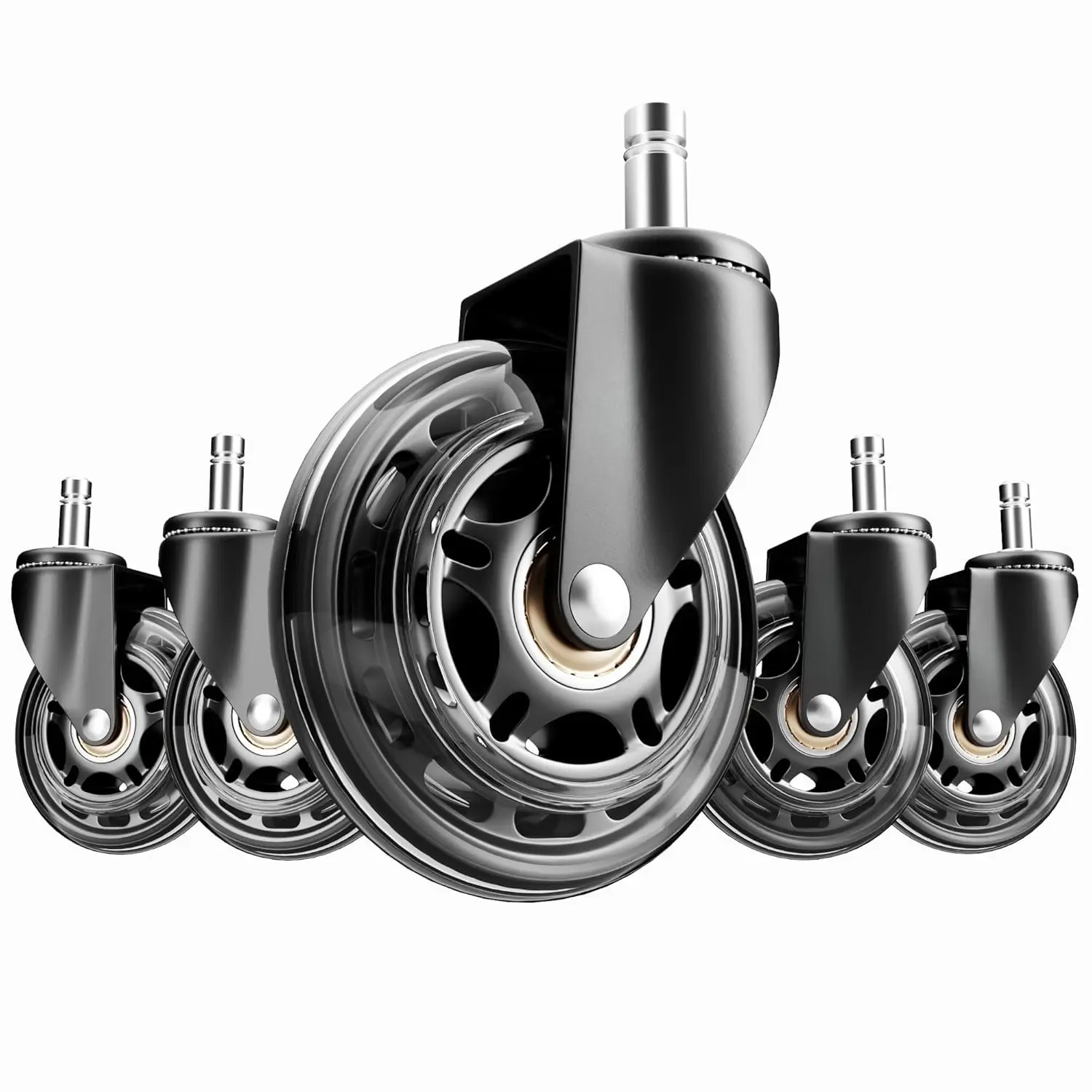 3 Inch Office Chair Wheels - Rubber Chair Casters , Heavy-Duty  Gaming Desk Caster Wheel Smooth & Safe Rolling for  Floors Including Hardwood and Carpet, Set of 5