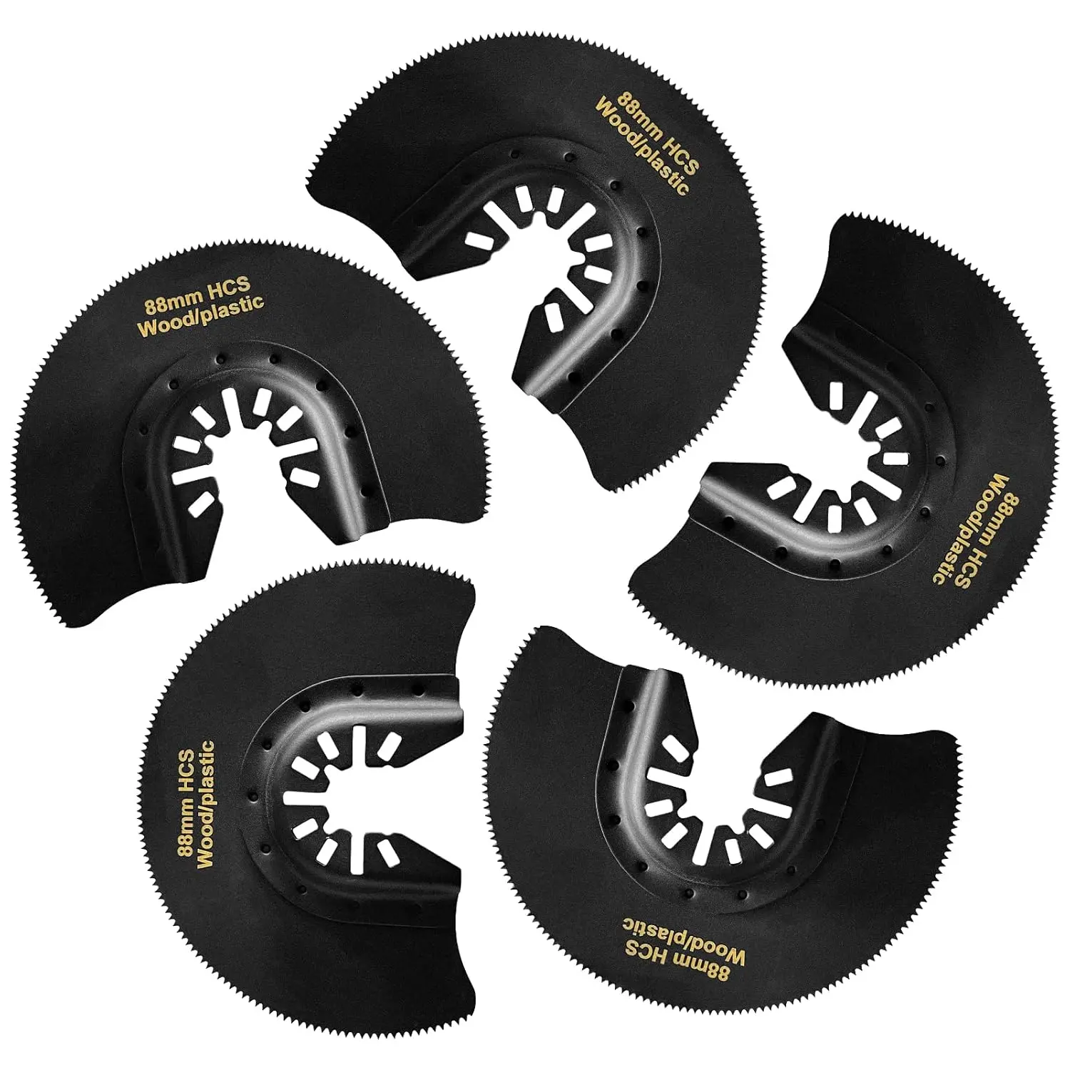 5-Piece High Carbon Oscillating Saw Blade Set - 88mm Blades for Cutting Wood Soft and - Quick Release Blades Compatible with Fein and