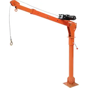 Garvee Electric Pickup Truck Crane – 1100 lbs Capacity – 3500 lbs 12V Electric Winch – Folding Steel Jib, 360° Swivel – Truck Bed Mounted for Heavy Duty Lifting – Construction, Factory & Material Handling