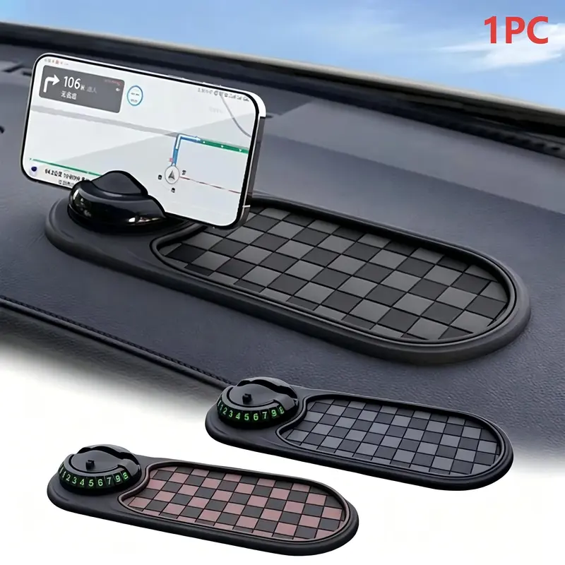 2 in 1 Dashboard Anti Slip Mat with Phone Mount 360-Degree Rotation Car Phone Holder Non-Slip Adhesive Mat for Car Vehicle Interior Accessories
