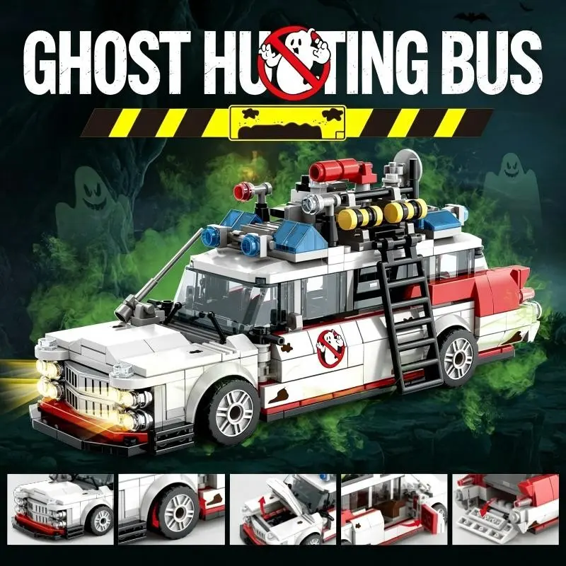 New Creative Ghostbusters Theme Vehicle, Tech Mechanical Series Car Model Kit, Assembly Building Toy, Ideal Gift for Kids