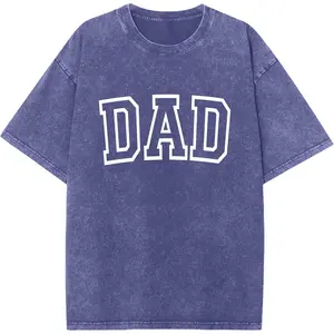 Retro-style acid-washed parent-child matching T-shirts, family sets, maternity announcement T-shirts, sizes S-5XL