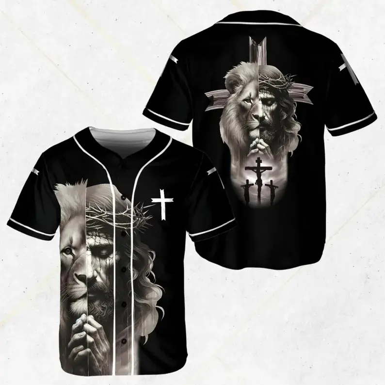 Jesus Lion of Judah Baseball Jersey: Christian Gift #   TikTokMadeMeBuyIt #   TikTokShop #   Jesus #   Baseball Jersey