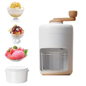 Manual Ice Shaver Hand Crank Ice Crusher, Snow Cone Machine with Ice Trays, BPA Free, Ideal for Home & Camping Use