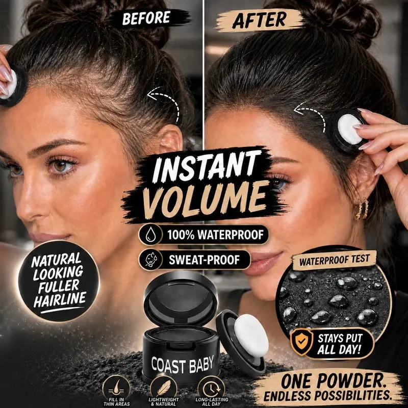 Hairline Filling Loose Powder, light soft texture fast emergency full round crown styling, Volume Powder