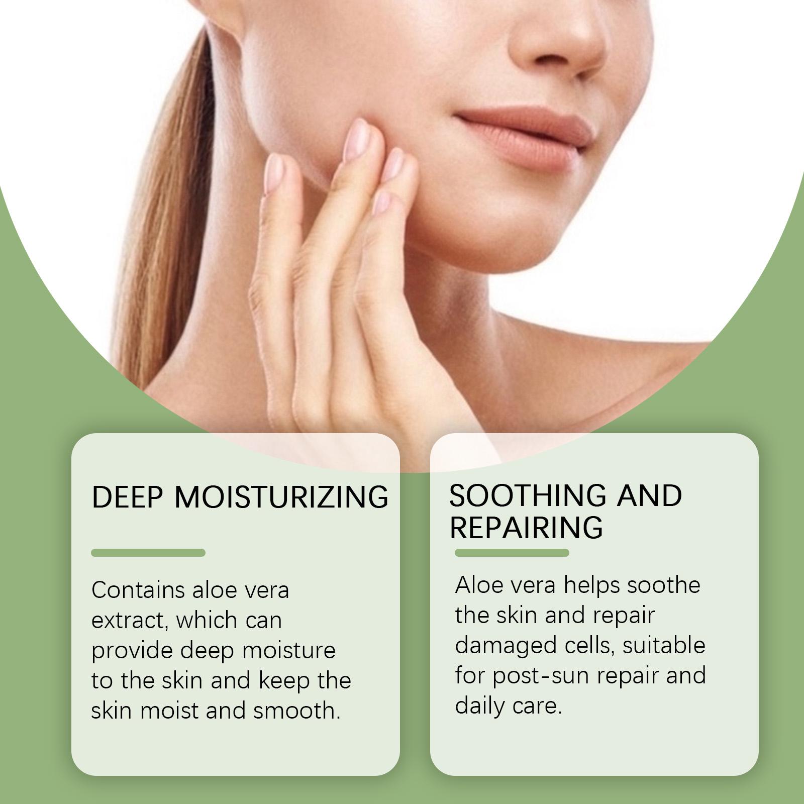 OCEAURA Pure Aloe Vera Gel, Triple Hydrating Face & Body Moisturizer with Aloe Barbadensis, Multi-Use Sunburn Relief Daily Cream, Non-Sticky Fast Absorbing for Sensitive Skin