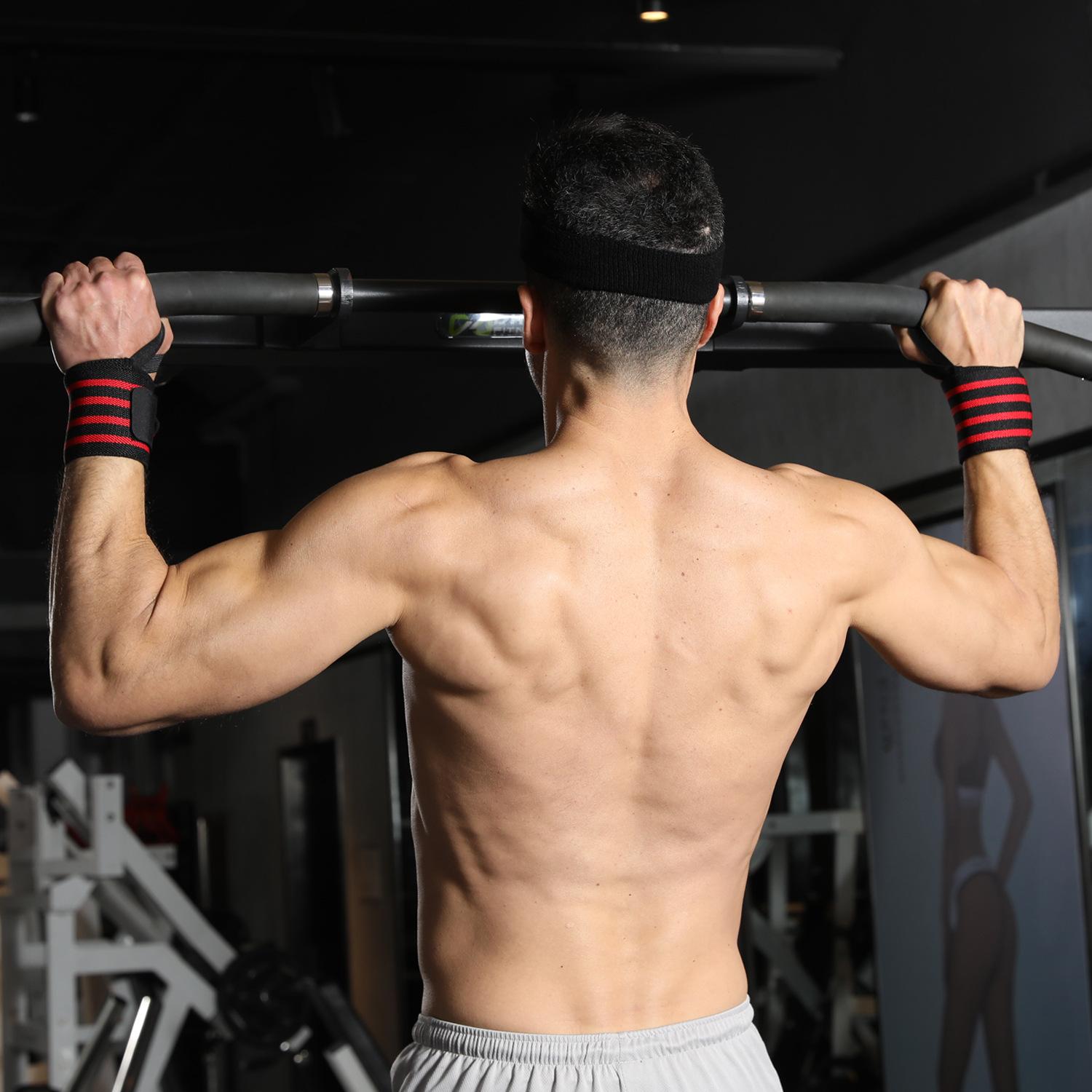 Adjustable wrist wrap bandage for fitness, wrist and arm protection against sprains, strength training, weightlifting, deadlifts