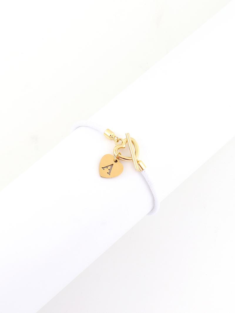 Heart & Letter Design Charm Bracelet, Fashionable Adjustable Rope Bracelet, Heart Shaped Bracelet for Women & Girls, Elegant All-match Fashion Jewelry for Daily Decor