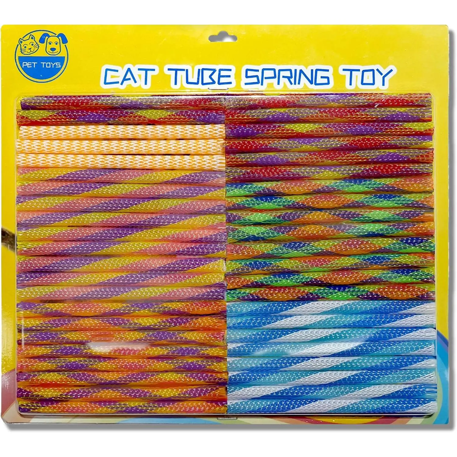 ™  Spring  (44PCS) Indoor  Interactive Plastic Coil Spring Multi-Color  Interactive   to Catch, bite and Hunt
