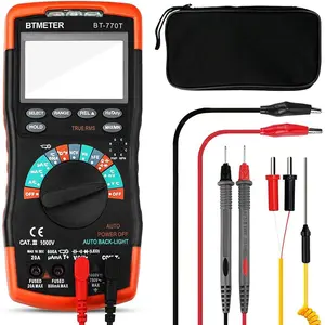 2026 True RMS Digital Multimeter Tester 6000 Counts AC DC 20A Ohmmeter Voltmeter DMM Measure Voltage Current Amp Resistance Diodes Continuity Duty-Cycle Capacitance Temperature (BTMETER BT-770T)
