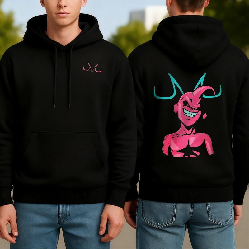 Clothing Dragon Ball Anime Majin Buu Printed 2 Sides Hoodie, Best Anime Hoodie,  For Anime Lovers,  For Him For Her gift