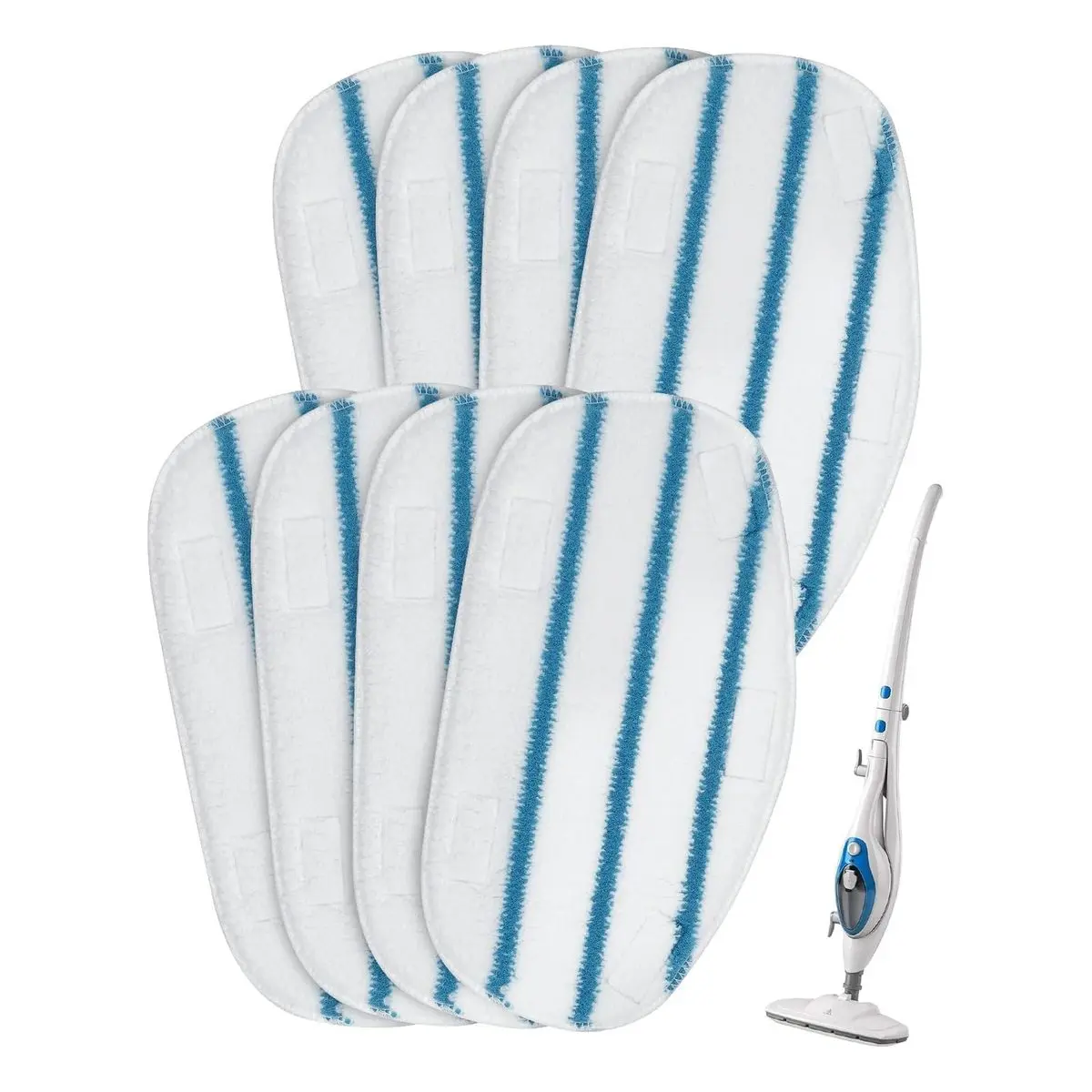 8 Pack Microfiber Replacement Pads Compatible with ThermaPro 10-in-1 & 211 Steam Mops, Washable Reusable Microfiber Head, Multi-Purpose Deep Cleaning, Mopping Must Haves for Floor Care