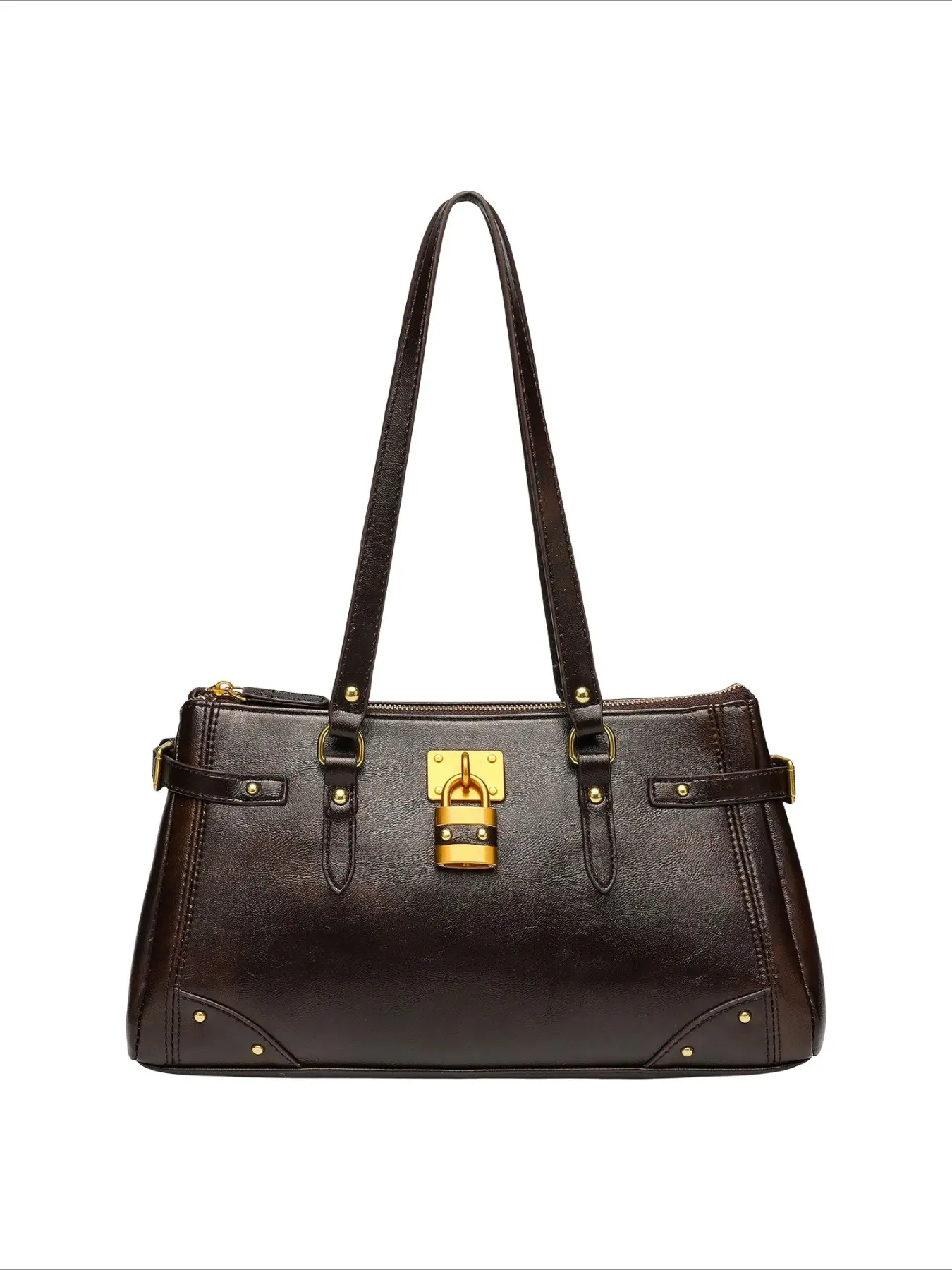 Women's Vintage PU Leather Crossbody Bag, Y2K Style Large Capacity Shoulder Bag, Handbag for Office Commute, Aesthetic Shoulder Bag, Fashionable Women's Accessory
