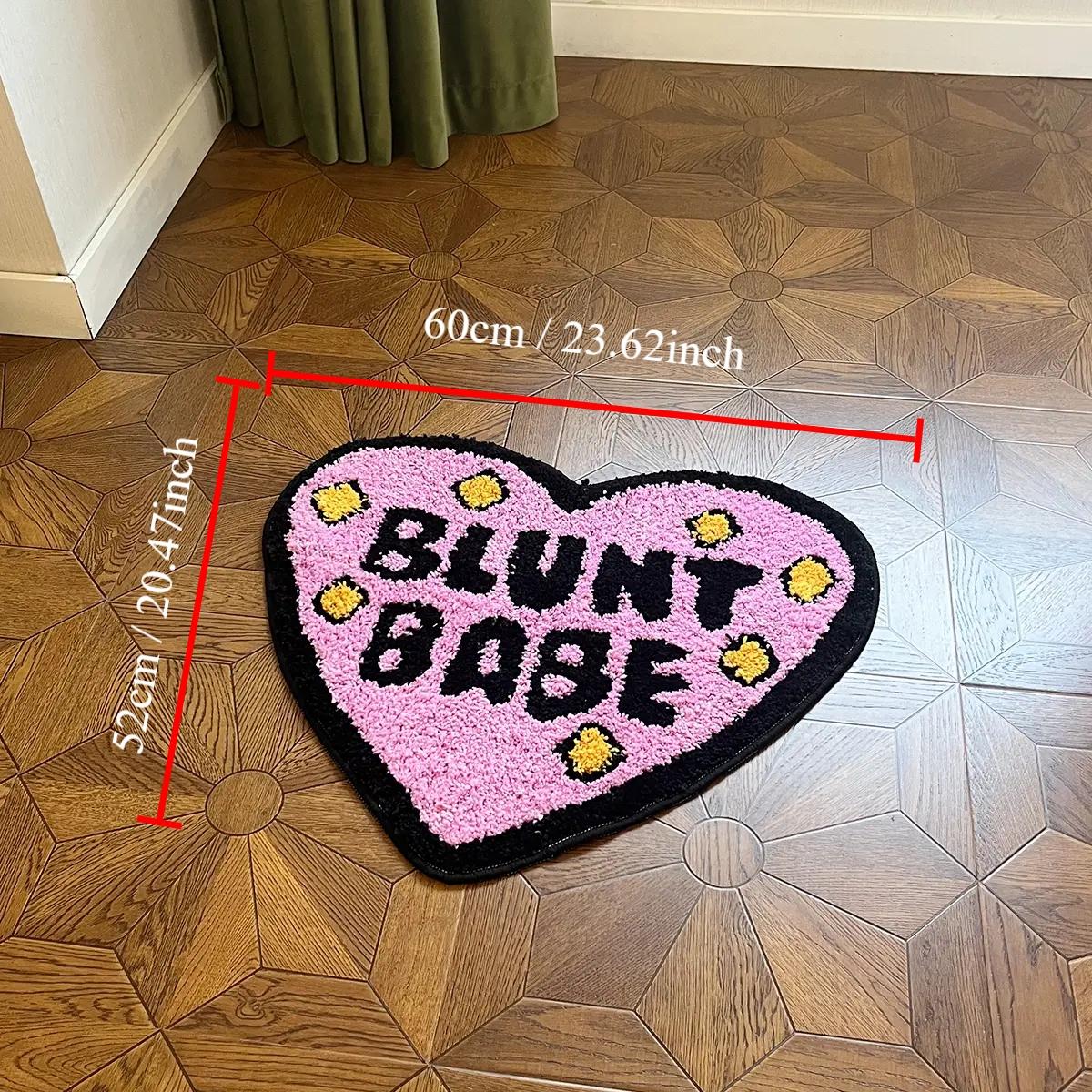 Heart Shaped Decorative Carpet, Water Absorbent Soft Floor Rug, Anti-slip Indoor Mat for Bedroom Washroom, Summer Essentials, Rugs for Living Room, Home Decorative Rug