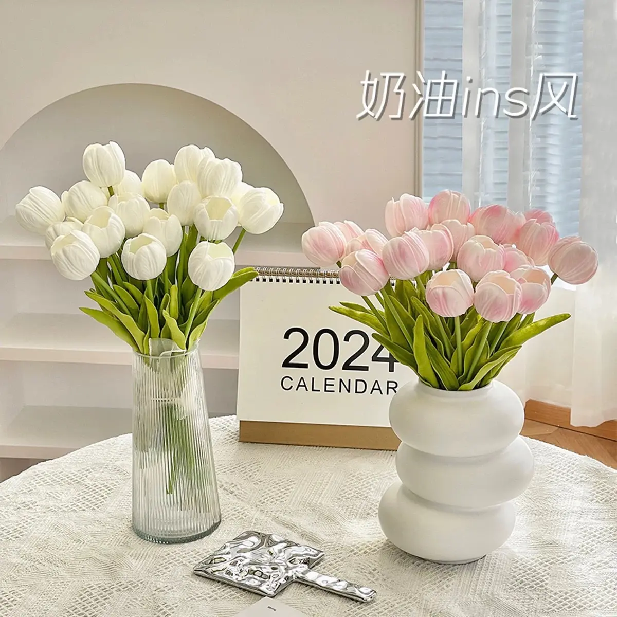 10pcs Tulip artificial flowers, simulated flowers, living room decorations, artificial silk flowers, home furnishings, tulip simulation flowers