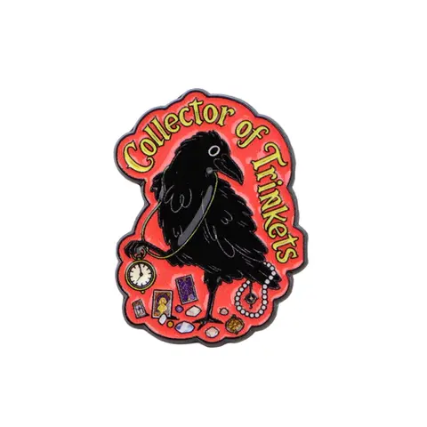 Crow & Quote Pin Badge, Brooches, Cartoon Design, Alloy Brooch Pin, Brooch Pins, Punk Accessories for Backpacks and Clothing, Fashion Lapel Pin, Lapel Pins, Perfect Gift for Friends, Casual Style, All Seasons