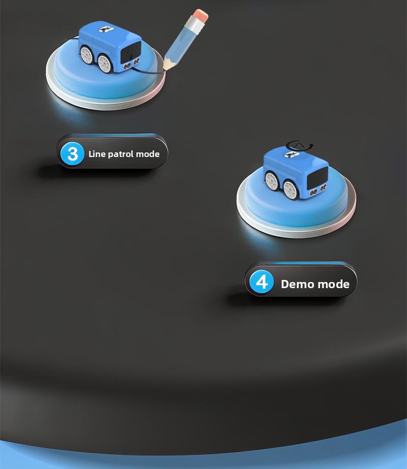 Magic Gesture Control Mini Bus Toy Smart Obstacle Avoidance RC Car Hand Sensor Follow Toy Kids Interactive Desk Toy Mini Remote Control Car LED Face Expression Cute Robot Car Gift for Boys Girls Birthday Easter Gift