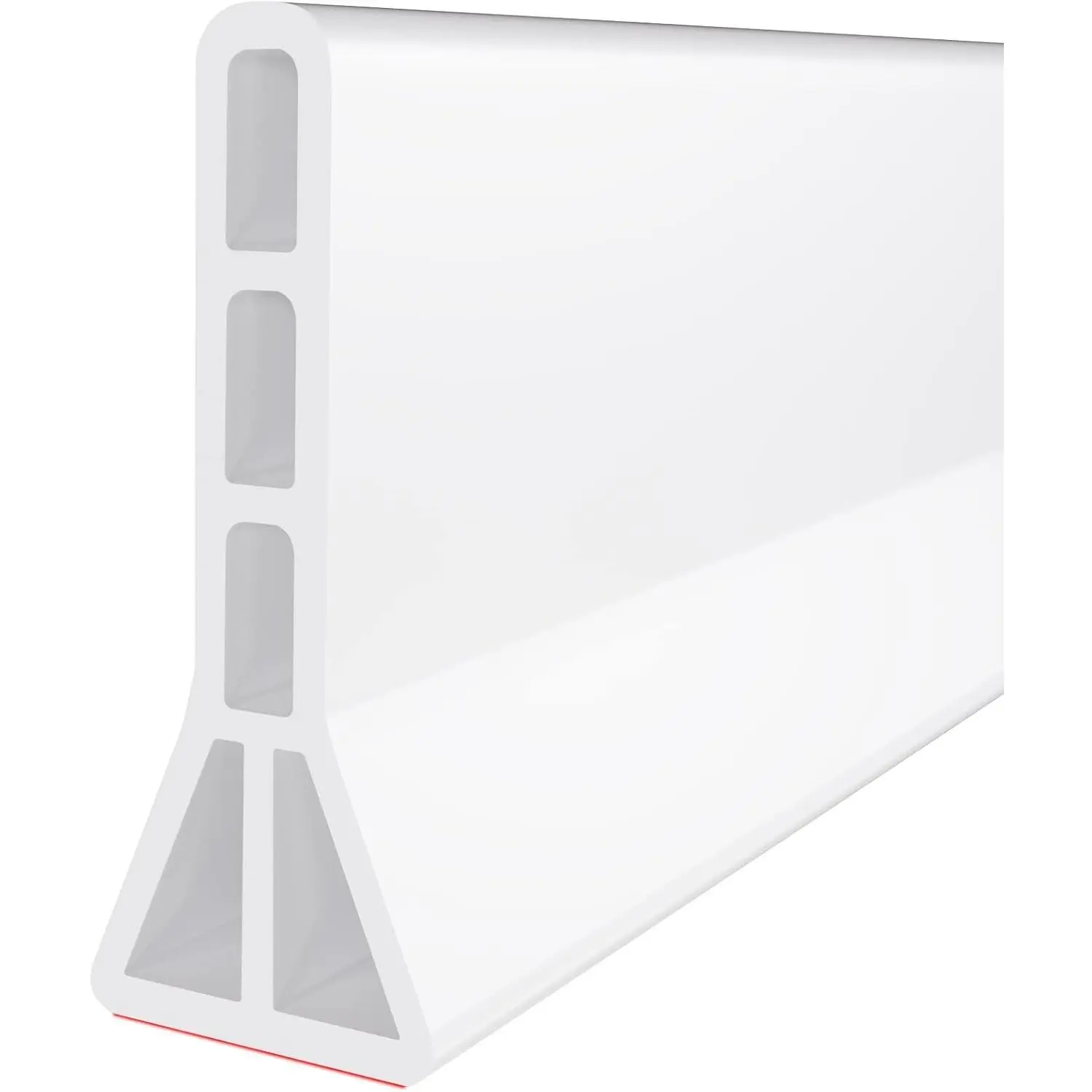 Raycity 3"H Shower Threshold Water Dam, Shower Water Guard, 74 Inch, White | Silicone Rubber Water Stopper for Walk in Shower, Water Barrier, Prevent Leaks, Suitable for Bathroom, Kitchen