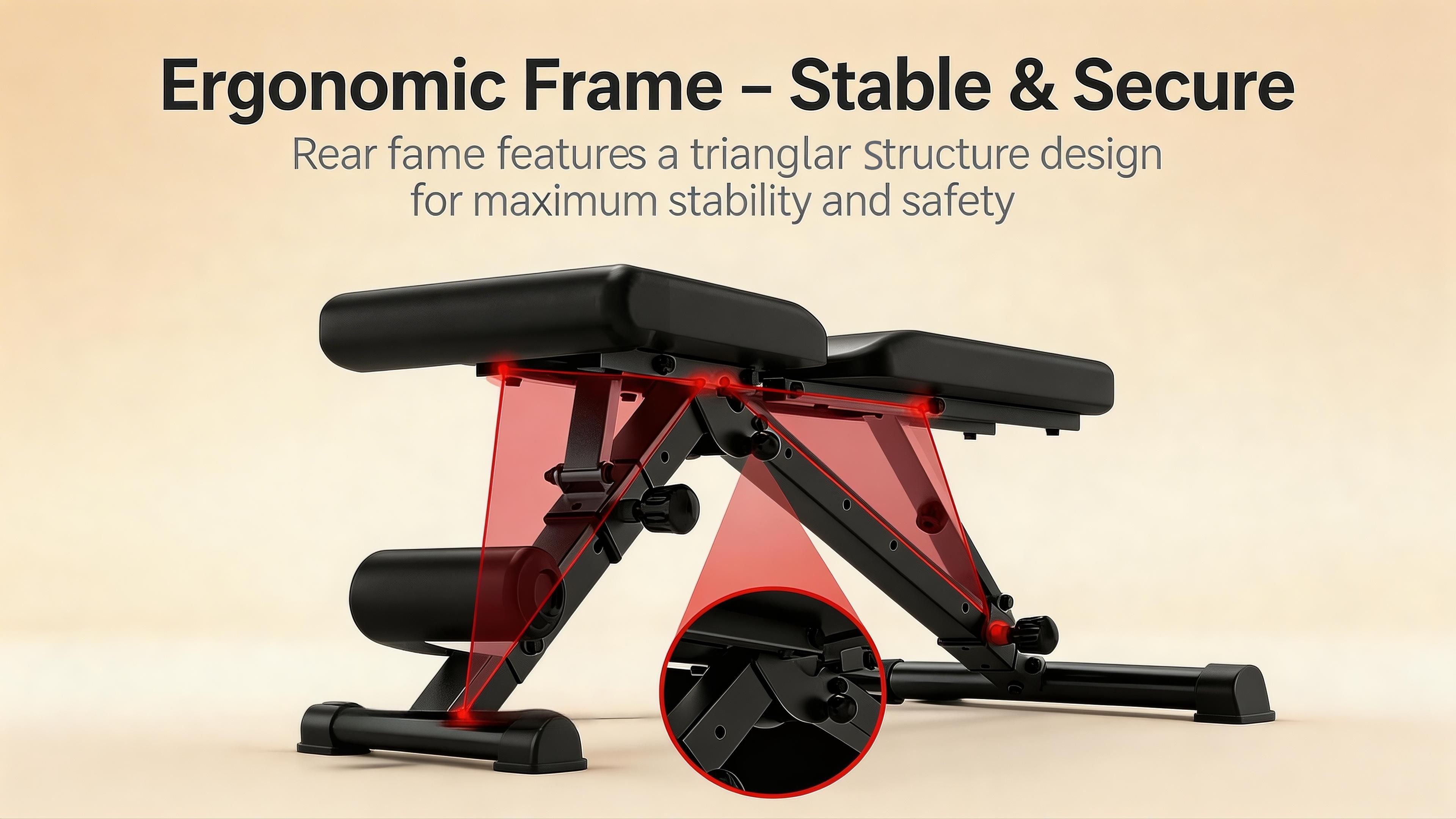 [Fahuac] 2-in-1 Adjustable Weight Bench with Resistance Bands - Foldable Dumbbell Bench for Home Gym, Flat/Incline/Upright Positions, 46x13x48in, Full Body Strength Training.