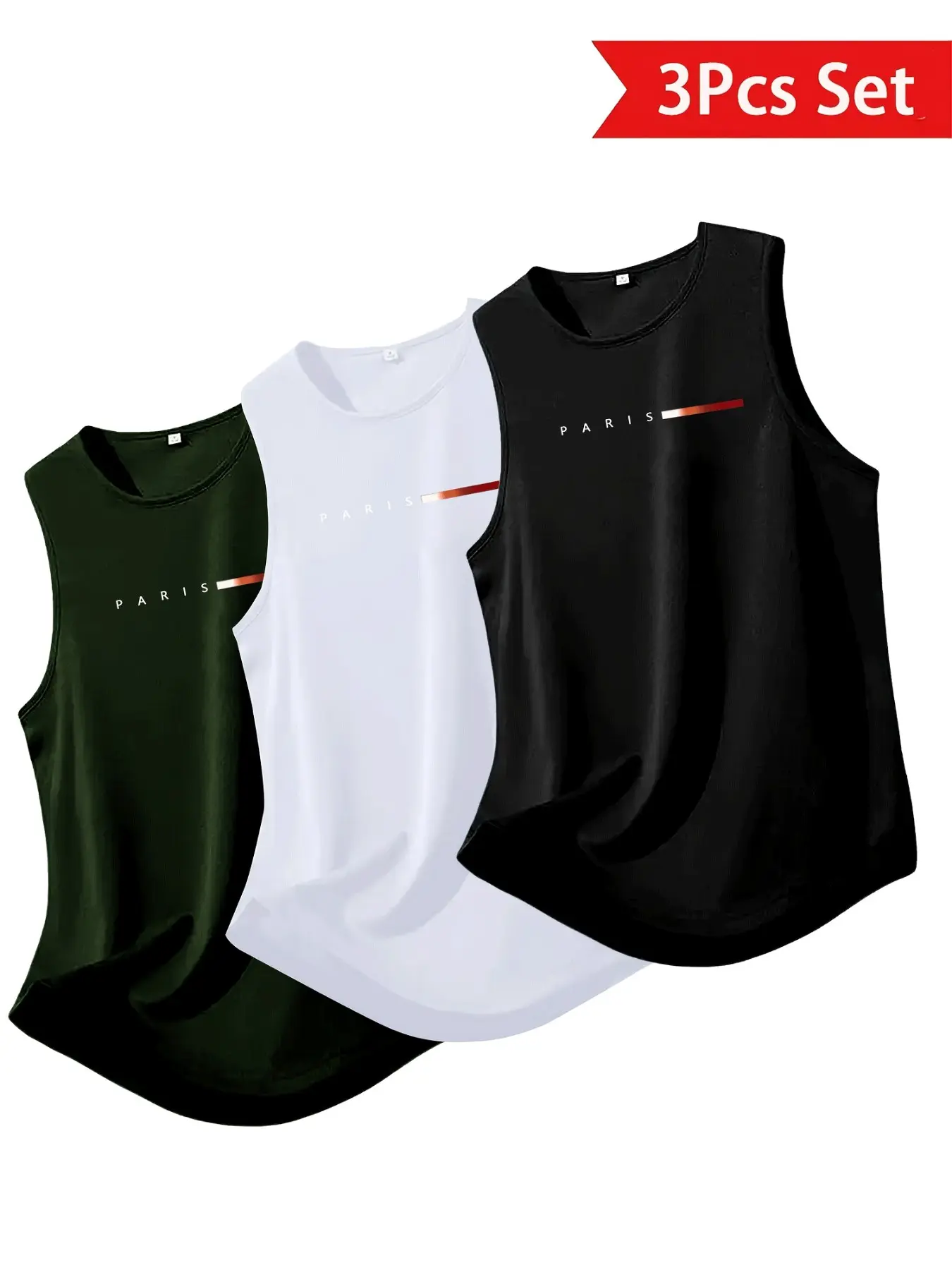 Men's Sporty Vest Set, Breathable Polyester Workout Tops, Sleeveless Training Shirts, Lightweight Muscle Tees, Athletic Tank Top