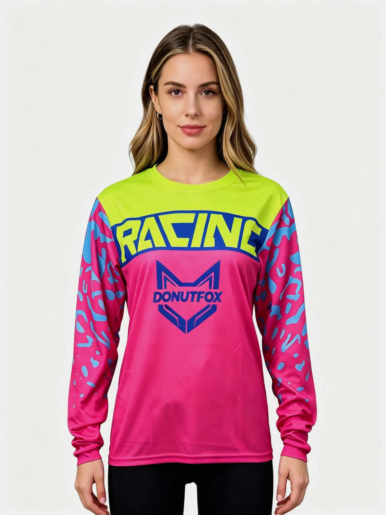 Women Long Sleeve Mountain Bike Jersey Quick Dry Breathable Lightweight Motocross Racing Shirts Ladies Off Road MTB Bicycle Sport Tops Anti Sweat Loose Fit Long Sleeve Riding Tee for Cycling Motorcycle Dirt Bike Outdoor Sports Training Cycling Sports Wear