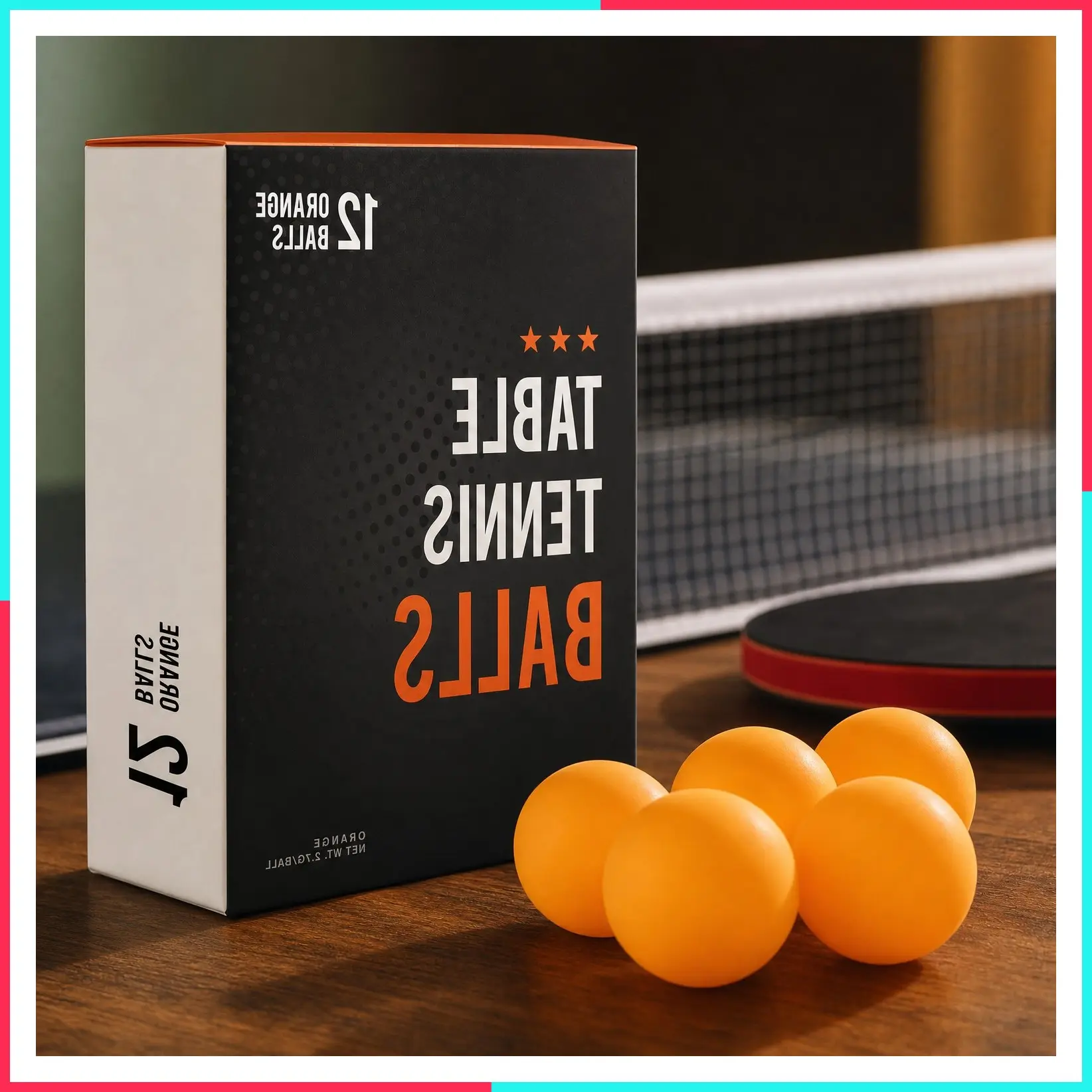 3-Star Premium Orange Table Tennis Balls | High-Performance 40+ ABS Professional Quality | Ultimate Durability for Indoor & Outdoor Play
