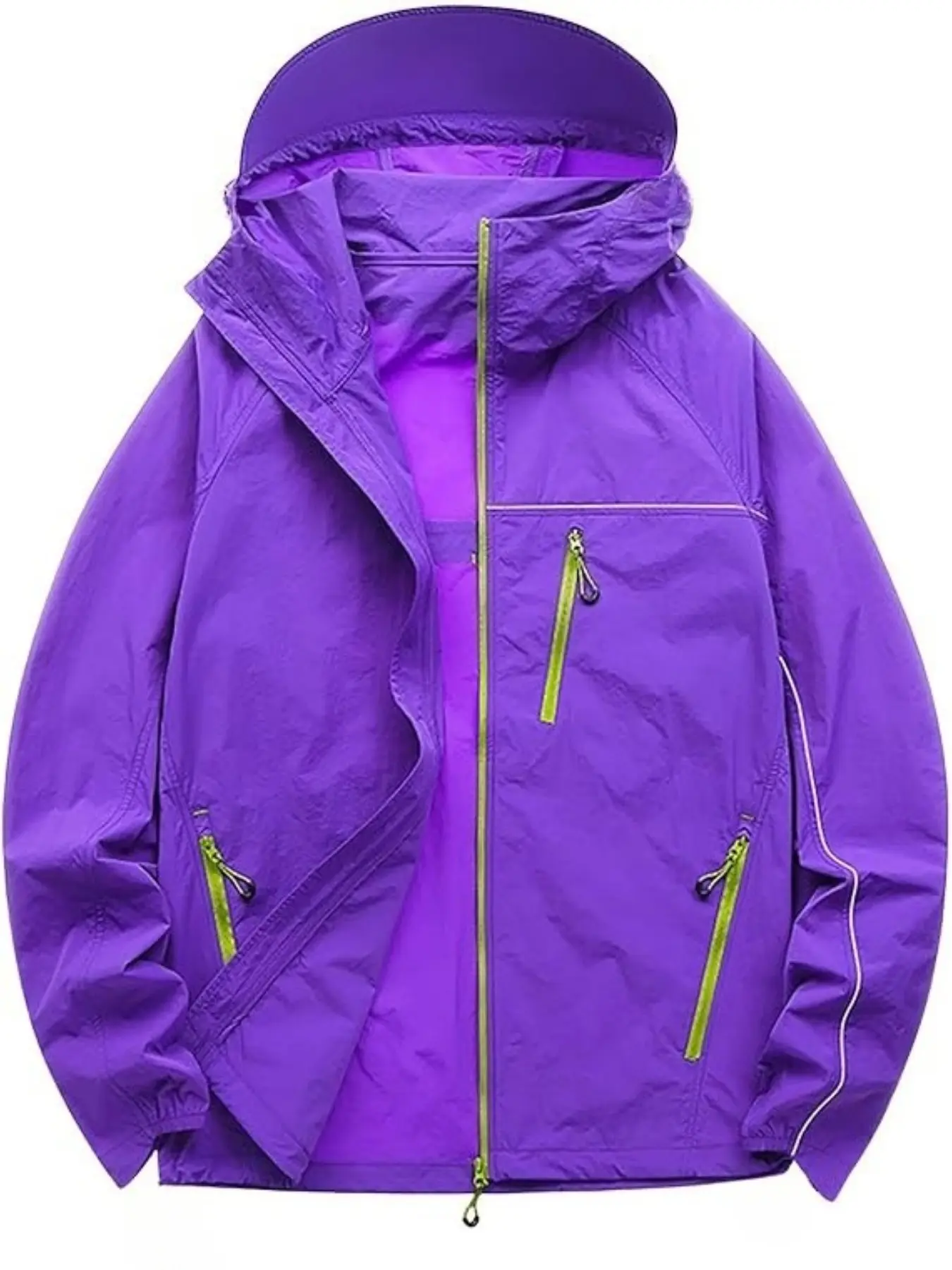 A lightweight men's sports jacket for outdoor activities, colorful casual sun protection jacket, multi-functional windbreaker with good breathability, suitable for daily outings and outdoor sports, Zippers