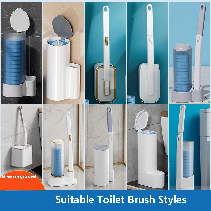 Disposable Toilet Brush Head, 1 Set 360-Degree Rotatable Toilet Cleaning Brush Head with Cleaning Liquid, Bathroom Cleaning Tool, Toilet Bowl Cleaners #GLOBAL PICKS