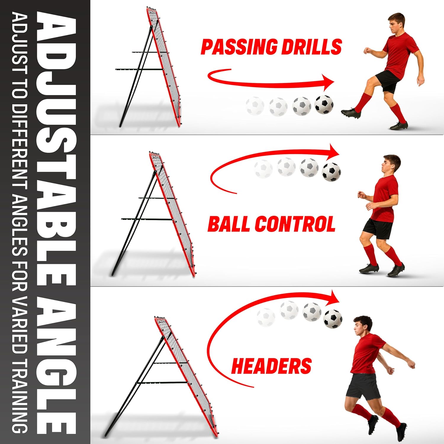 Soccer Rebounder Rebound Net, Kick- | Football  Gifts,  & Equipment for  Teens &  Ages,  Storage