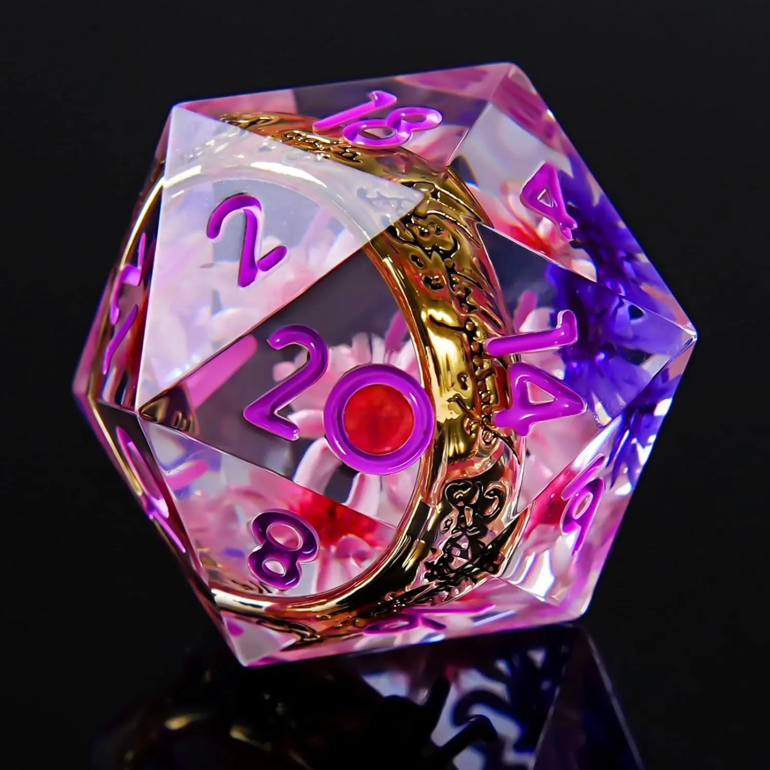 7 Resin Dice Set, Durable, Ice Texture Cloud Pattern, Semi-Transparent Base, Veins, Silver Color Numbers, D&d Coc Mtg Tabletop Games