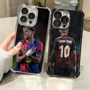 Football Star L-Lamine Y-Yamal Plating Phone Case For iPhone 17 Air 16 15 14 13 12 11 Pro Max Plus Anti-Fall Protection