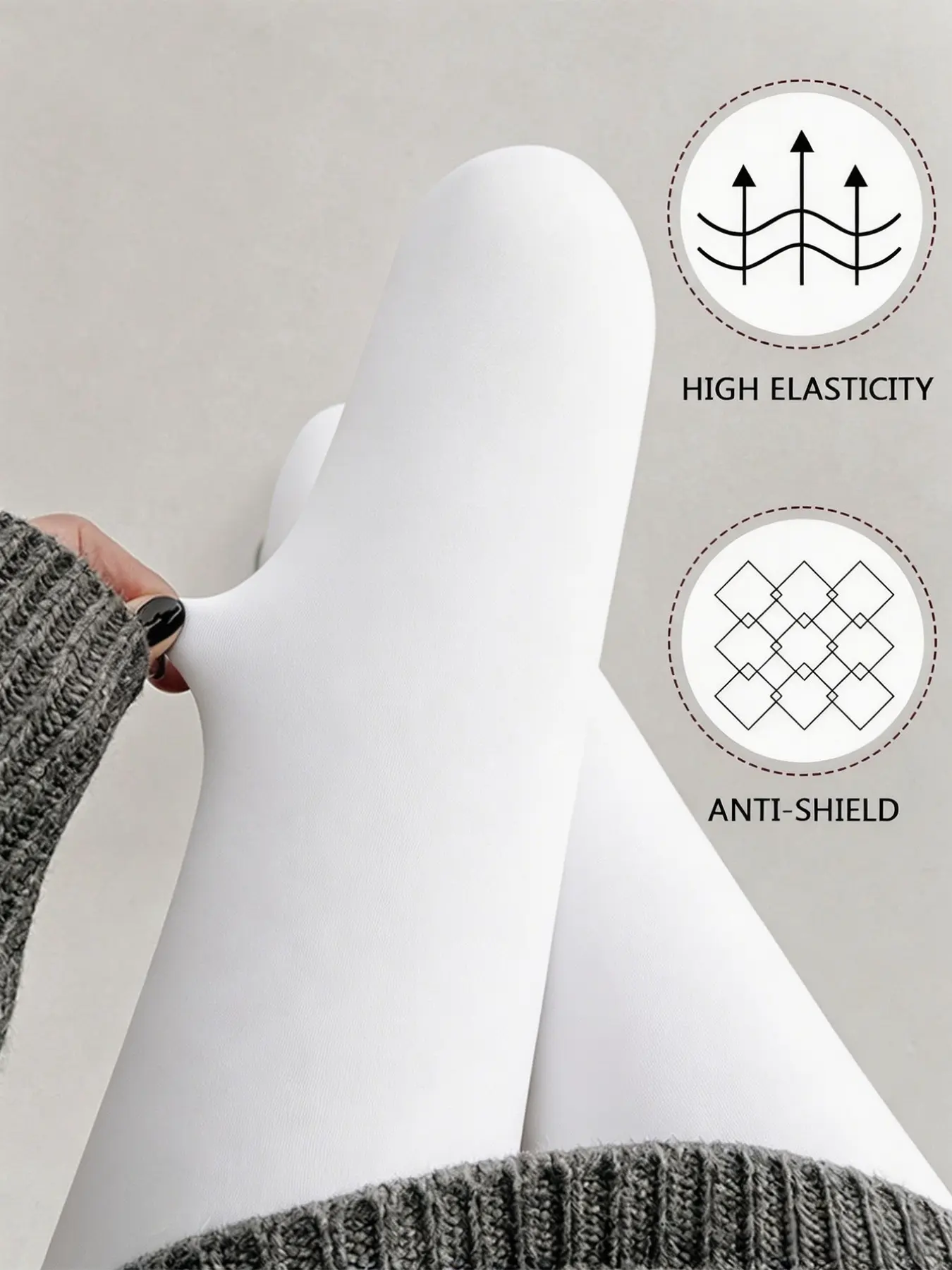 Women's Plain 80D Tights, Comfortable Minimalist Design, Ideal for Daily Wear, Soft Breathable Fabric, High Waist, Fit, All Seasons, Clothing, Underwear