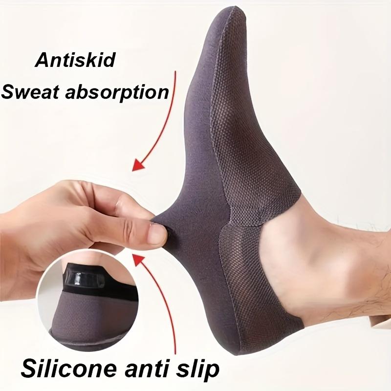 Men’s Solid Color No-Show Boat Socks, Seamless Breathable Mesh Athletic Socks 6 Pairs for Outdoor Sports