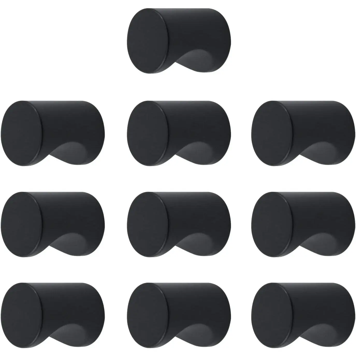 Aluminum Alloy Cylinder Drawer Pulls Wardrobe Knobs 10PCS Black