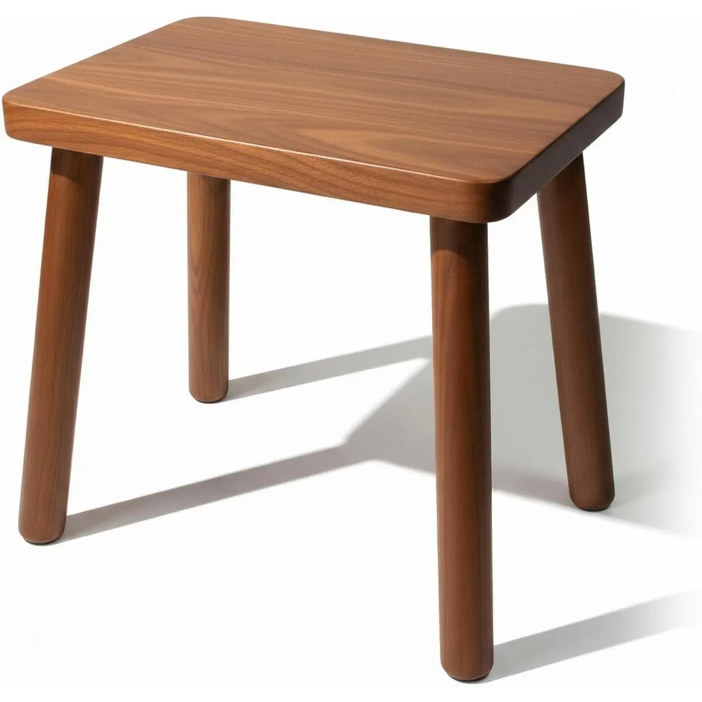 13.4 in Brown Large Wooden Step Stool for Adults - Compact Square Shape, Non-Slip Feet, Removable Plant Stand for Bedroom, Office