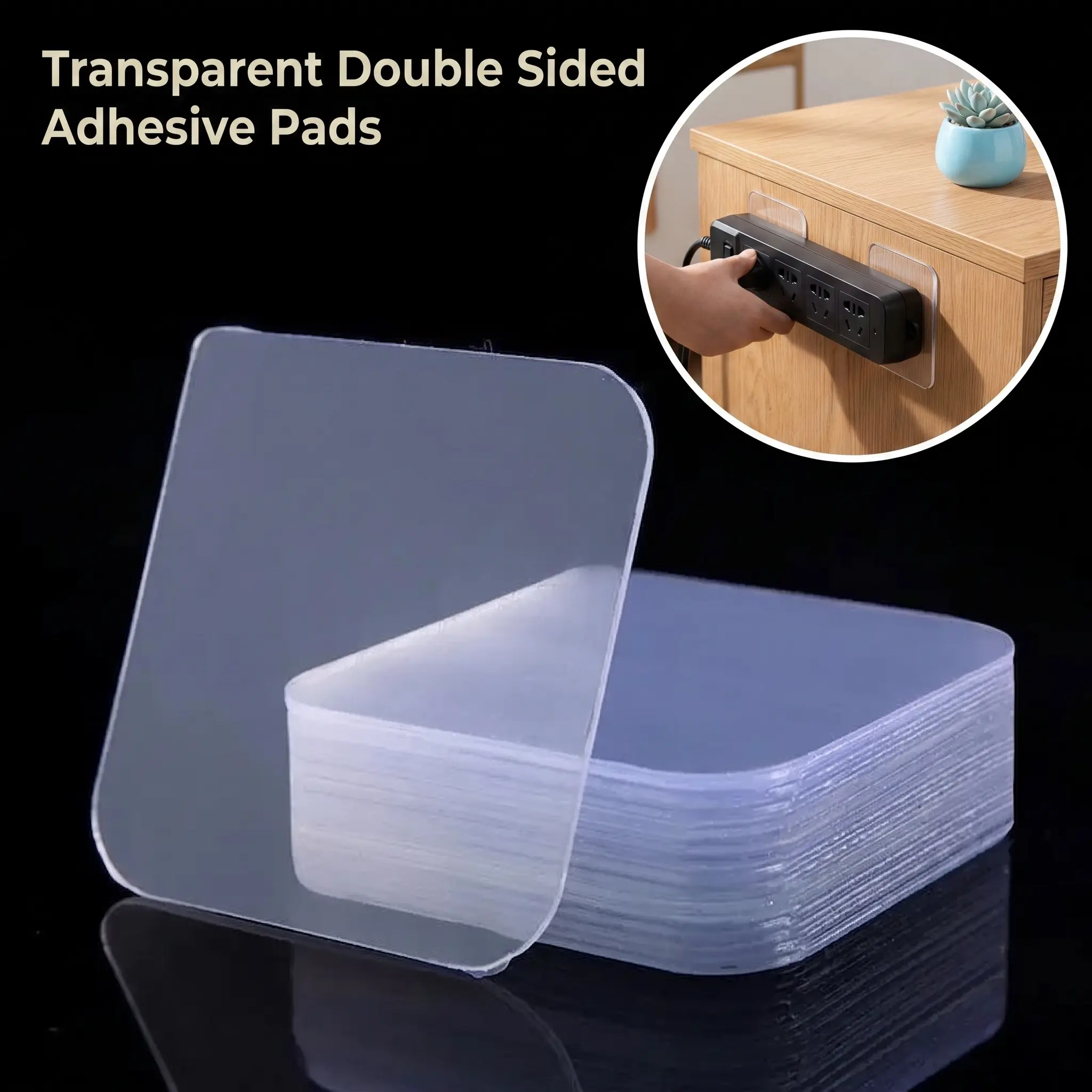 Double Sided Adhesive Tape, Invisible Adhesive, Strong Adhesive, Transparent Adhesive Tape, 50pcs/100pcs Clear Nano Sticky Patch, Multifunctional Sticker for Home Carpet Photo Frame Decoration-YY0