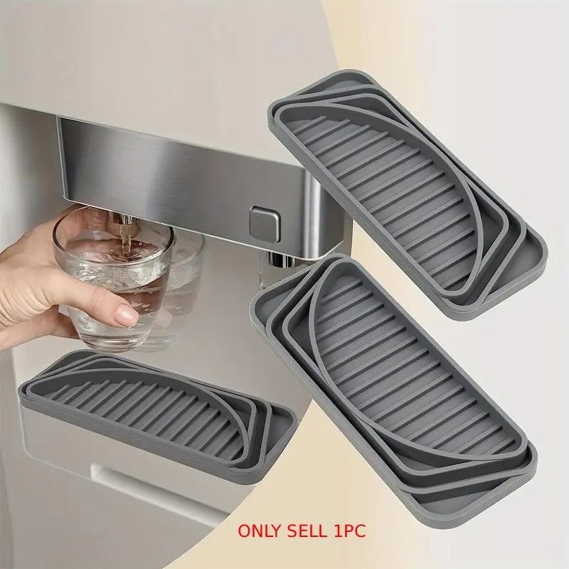 Refrigerator Drip Catcher Tray, 1 Count Water Dispenser Drip Tray, Ice Protector & Water Dispenser Pan, Fridge Spills Water Pad, Catch Basin for Drainage, Water Splash Guard, Water Splash Proof