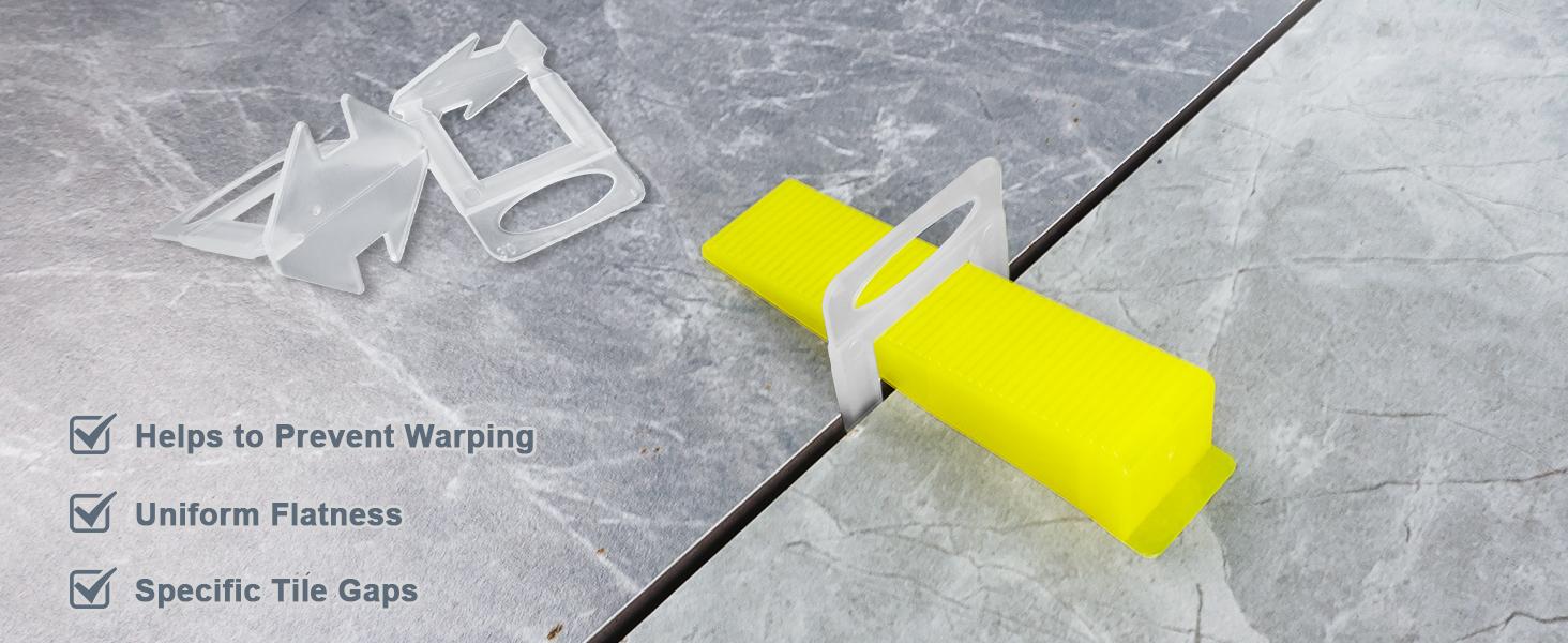 BASIC SUPPLY Tile Leveling Clips Tiles Leveler Spacers - 2000 Spacers Tile Leveling System 1/8 Inch Clips Lippage Free Tile and Stone Installation for PRO and DIY