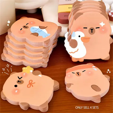 240 Capybara-Shaped Sticky Notes, Easy-Tear Design, Ideal for Reminders & Notes, Perfect for Office, School, Easter, Parties, Stickers