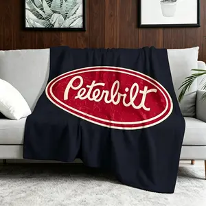 Peterbilt Truck Racing Vintage Throw Blanket, Soft Plush Big Blanket for Kids & Adults, Multi-Purpose Air Conditioning Blanket for Bed, Sofa, Travel, Baby Use, Cozy Decorative Home Blanket, Birthday, Christmas, Father's Day Gift #SummerWins