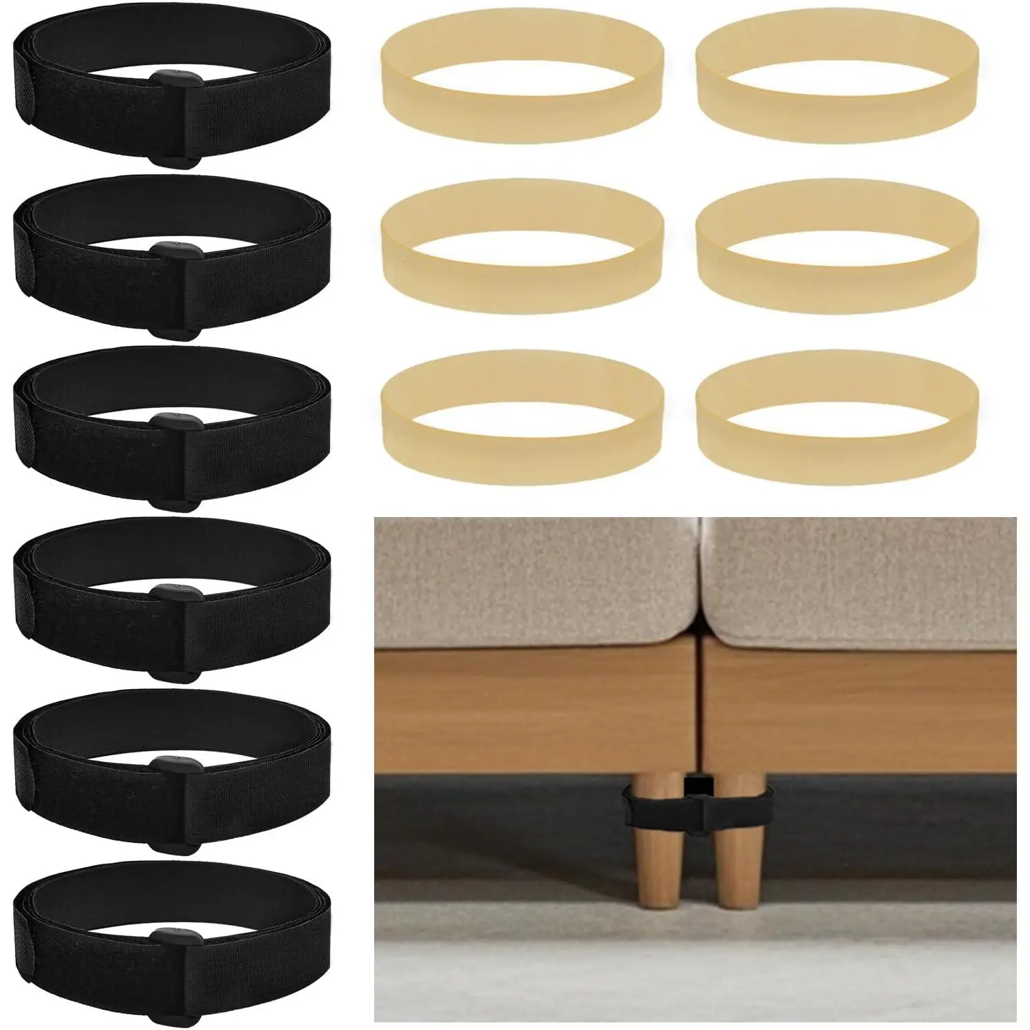 6 Pack Sectional Couch Connectors Quick Install Tool-Free Keep Sliding Sectional Sofa Stay in Place
