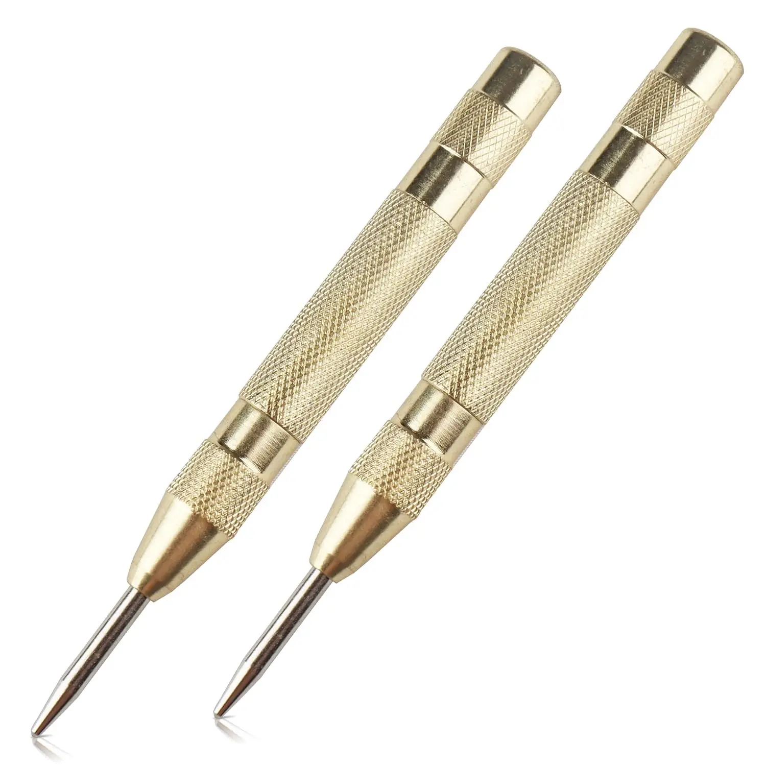 2 count Automatic Center Punch, 5''  Spring  Center Punch, Adjustable Spring  Hole, Heavy Duty Steel Automatic Marker Tool for Metal, , Glass by