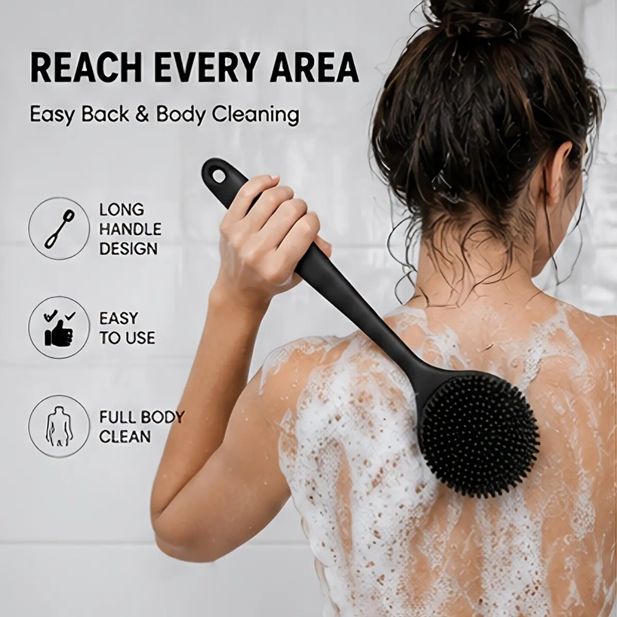 4-Piece Bulk Value Pack Shower & Bath Brush, Cost-Effective Professional Body Scrubber Combo, Space-Saving Multi-Functional Exfoliating Kit, Body Care Tool, Bath Accessories for SPA Resorts, Gyms, Hotels & Health Care Commercial Supplies