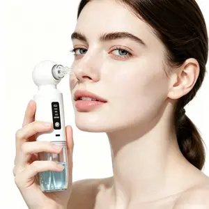 Household blackhead remover, 6-piece suction vacuum electric blackhead pore cleaning tool, hot steam small bubble blackhead removal device, USB charging mode, blackhead extraction tool vacuum removal of blackheads, hot steam function requires holding the