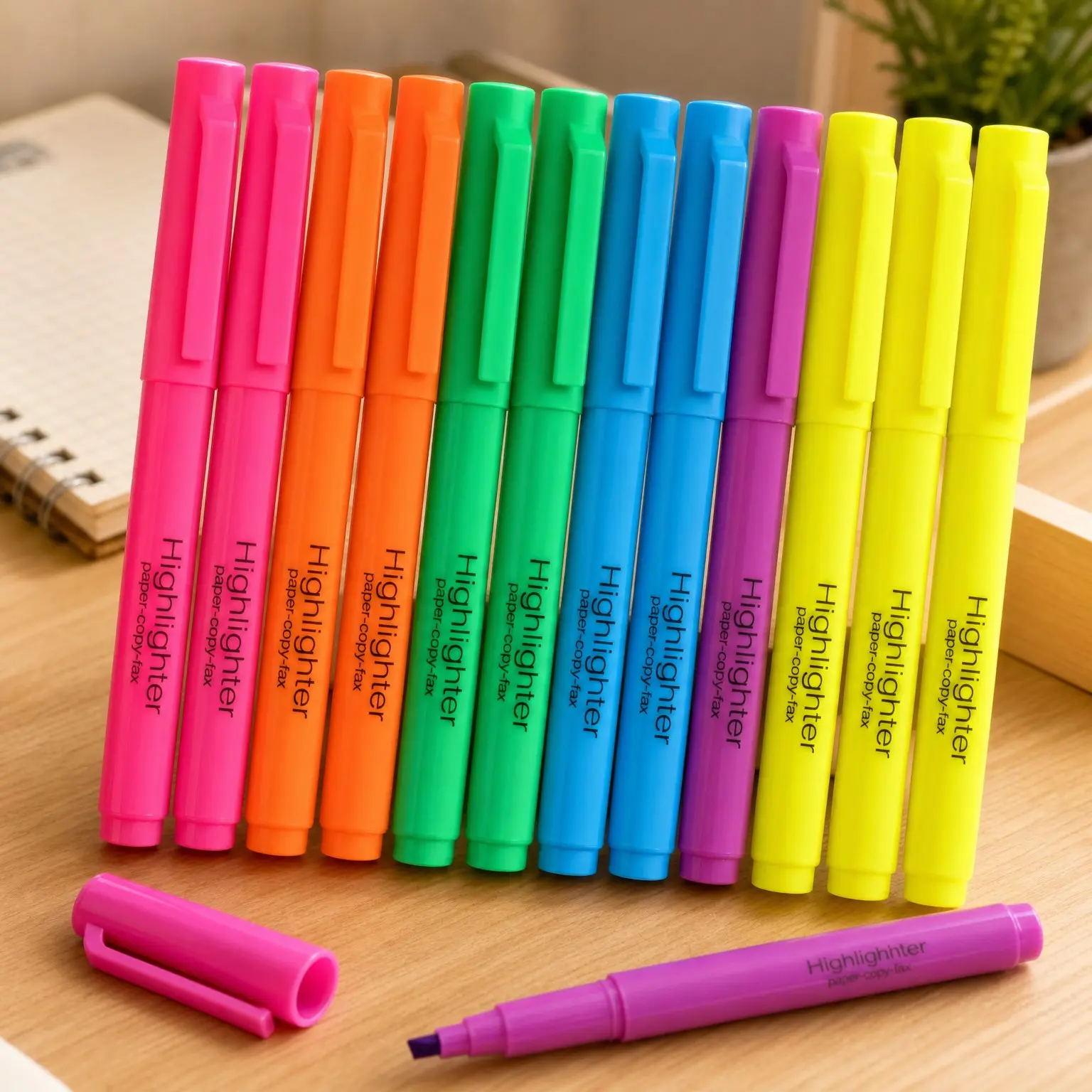 Assorted Colors Highlighters, Chisel Tip Marker Pens, 12-Count, 21304