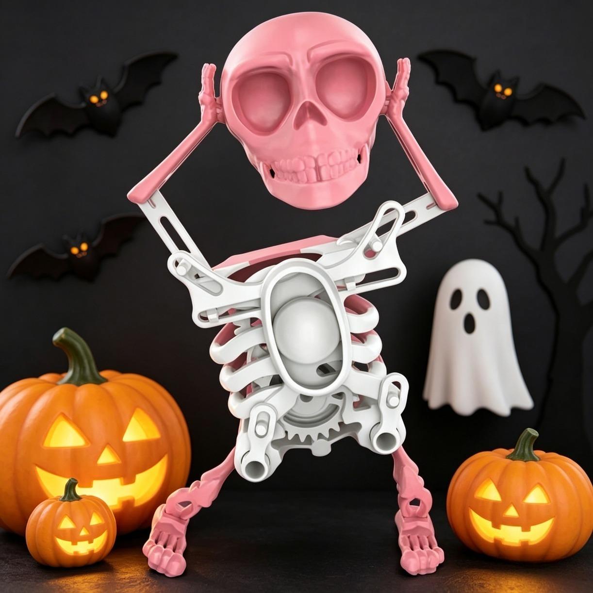 Dancing Skeleton Toy — 3D Rocking Wind-up Desktop Toy | Ideal for Office Decor, Stress Relief & Relaxation | Holiday Gift (Christmas & Halloween) | Creates a Joyful Atmosphere | Alleviates Stress