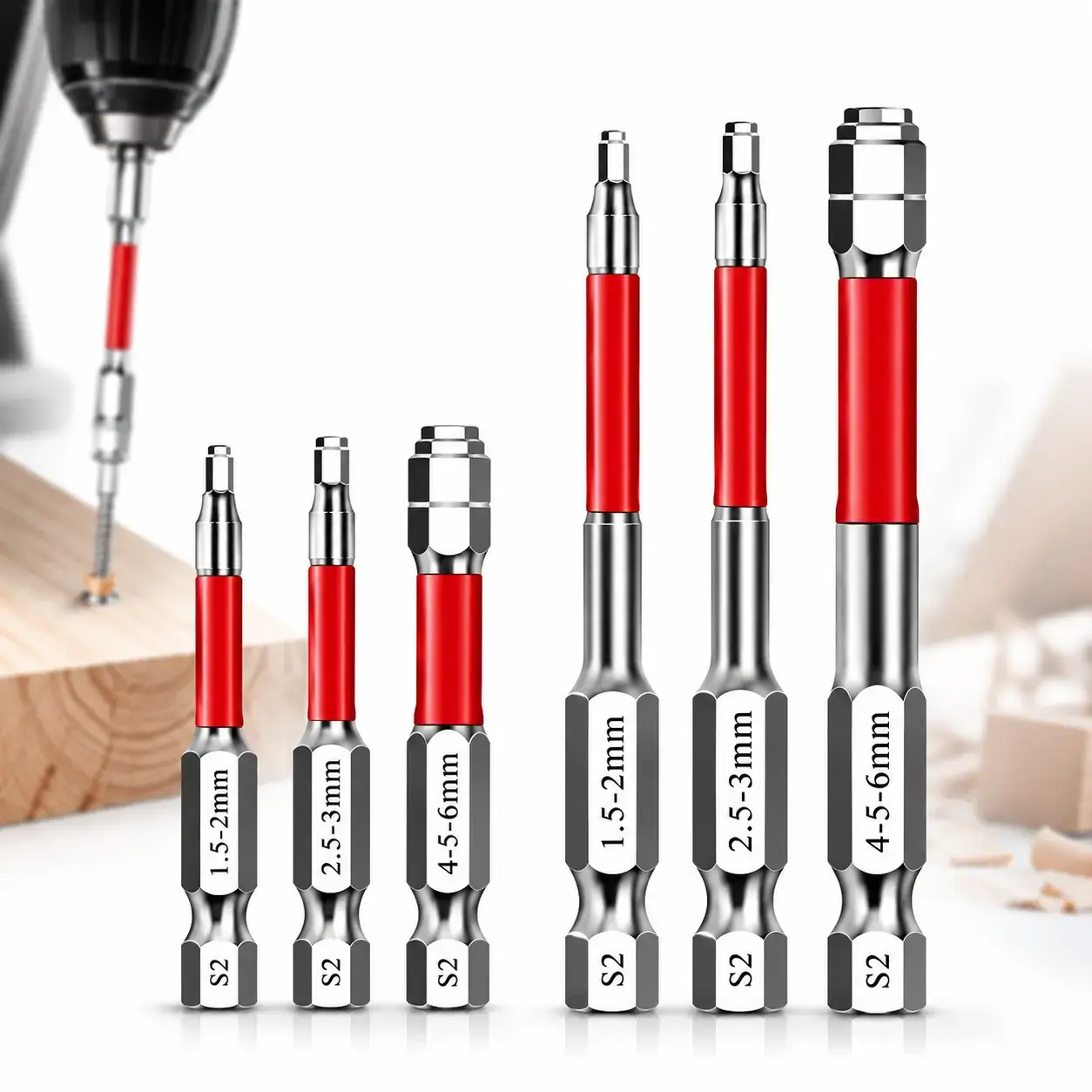 3/6-Pack Pagoda Hex Screwdriver Bit Set, S2 Steel Magnetic Drill Bits, 1.5-6mm for Electric Drill – Home & Party Gift Supplies