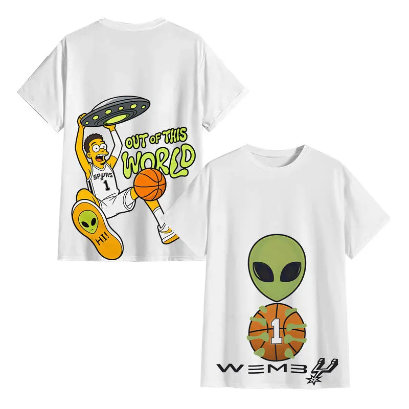 'Out Of This World' Simpson T-shirt, Women's Retro Crew Neck Cartoon Print, Oversized Vintage Washed Heavyweight Cotton, Shortsleeve, Streetwear, Tshirt, Casual, Everyday, Printed, Round Neck, Style, Relaxed Fit
