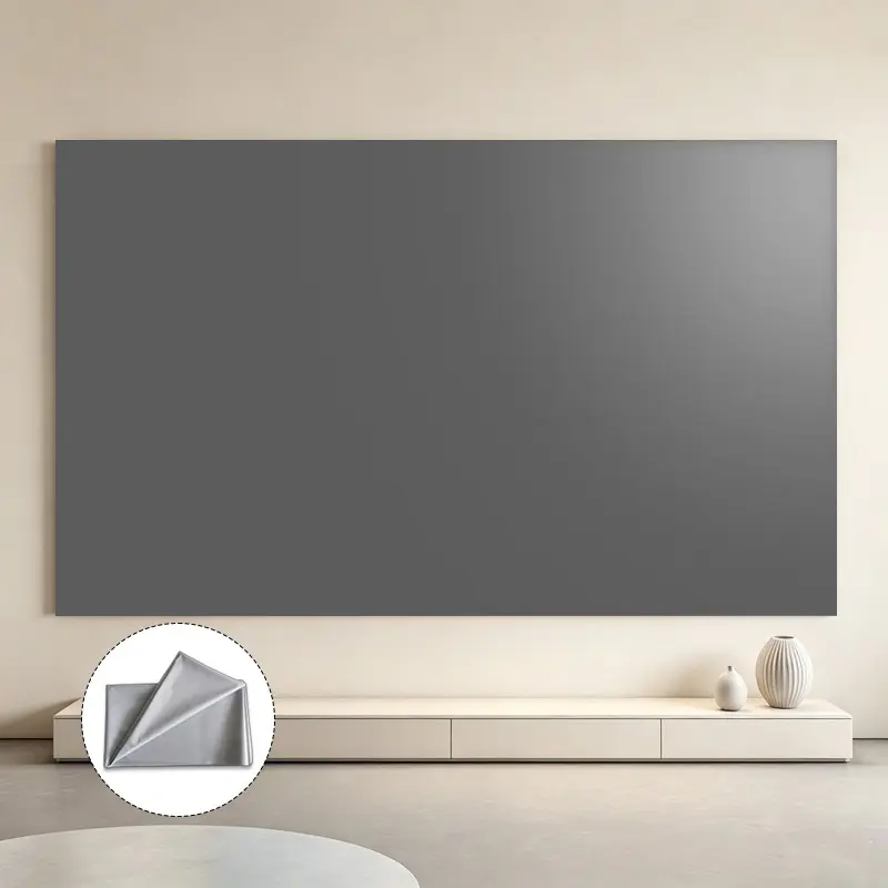 Simple Anti-Light Projection Screen 30-133 Inches, Wall-Mounted, Foldable, Easy Installation, Dual-Sided, Home Theater, Indoor/outdoor Use